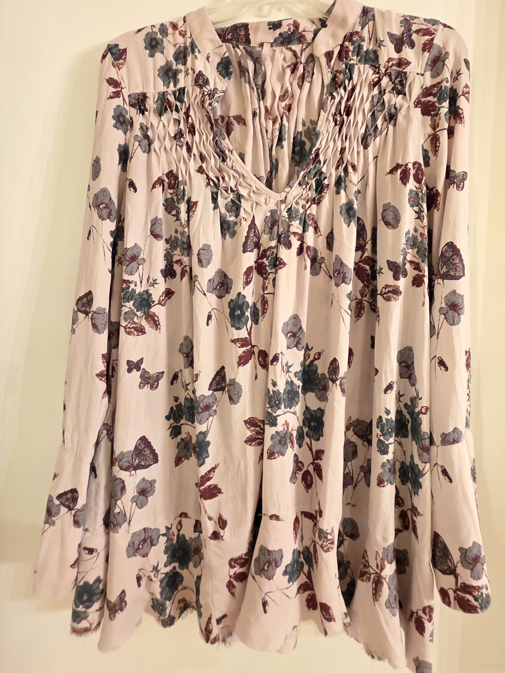 Free People Blush Pink Floral Peasant Tunic
